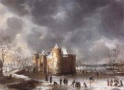 Jan Abrahamsz. Beerstraten The Castle of Muiden in Winter oil painting picture wholesale